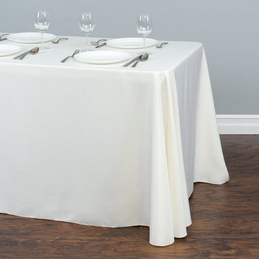Bargain 90 X 156 In. Rectangular Polyester Tablecloth Ivory