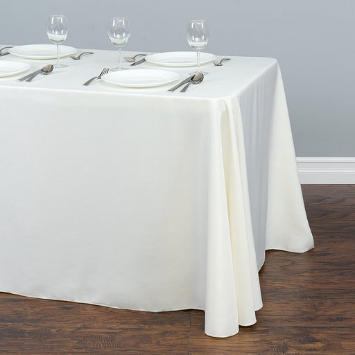 Bargain 90 X 156 In. Rectangular Polyester Tablecloth Ivory