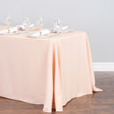 Bargain 90 x 156 in. Rectangular Polyester Tablecloth Peach