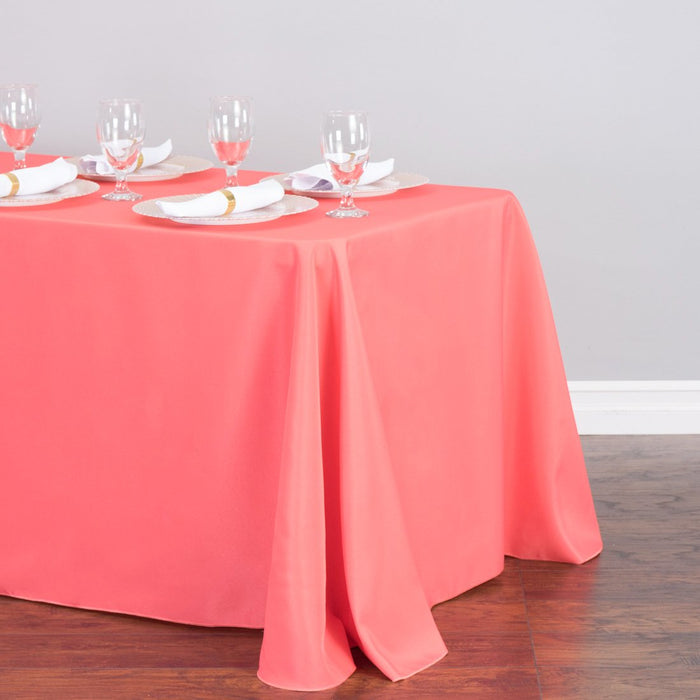 90 X 156 in. Rectangular Polyester Tablecloth Coral
