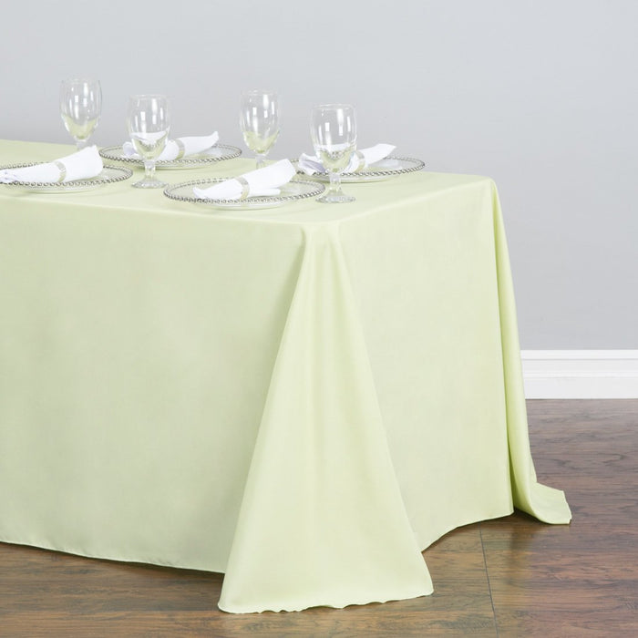 90 X 156 in. Rectangular Polyester Tablecloth Tea Green