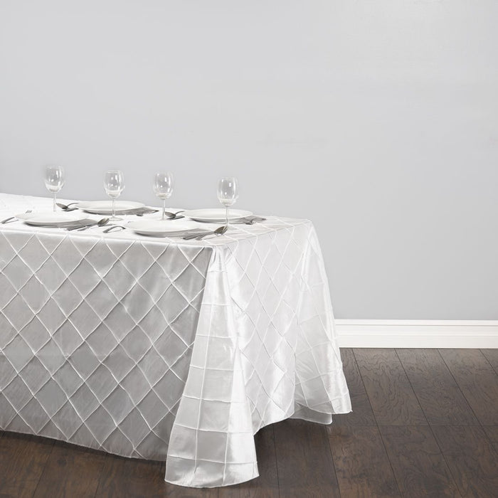 90 X 156 in. Rectangular Pintuck Tablecloth White