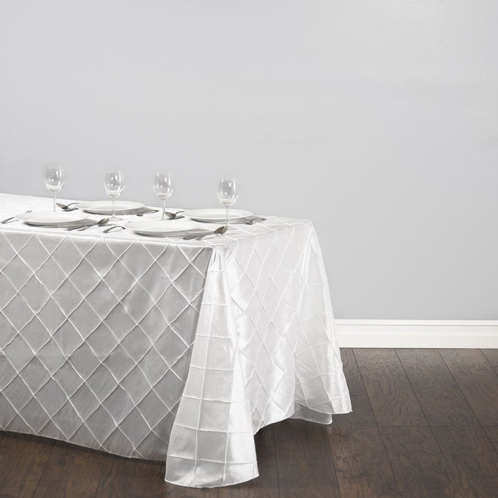 Pintuck Rectangular 90 X 156 in. Rectangular Pintuck Tablecloth (7 Colors) — LinenTablecloth