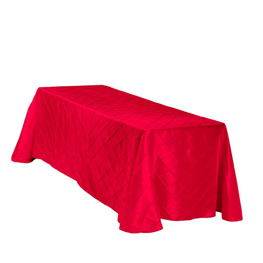 90 X 156 in. Rectangular Pintuck Tablecloth Red