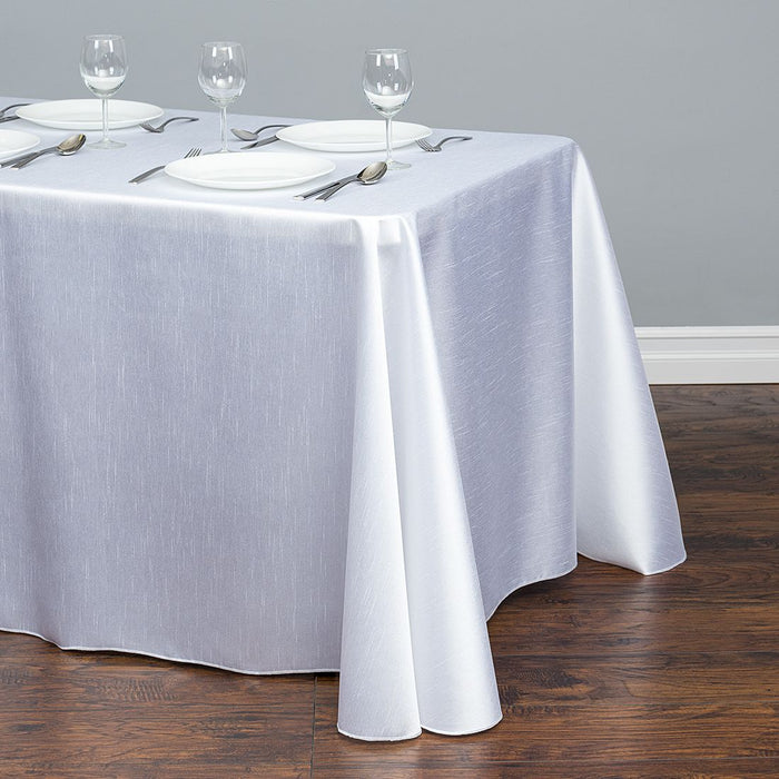 90 X 156 in. Rectangular Shantung Silk Tablecloth White