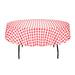 90 in. Round Tablecloth Red & White Checkered