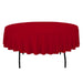 90 in. Round Cotton-Feel Tablecloth Red