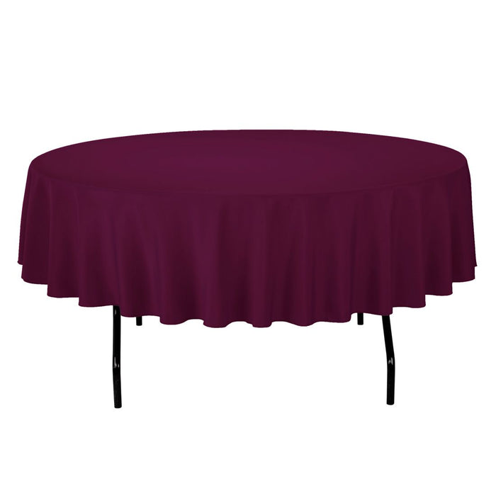 90 in. Round Cotton-Feel Tablecloth (8 Colors)