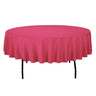 90 in. Round Cotton-Feel Tablecloth Fuchsia