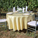 90 in. Round Satin Tablecloth Gold