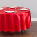 90 in. Round Satin Tablecloth Red