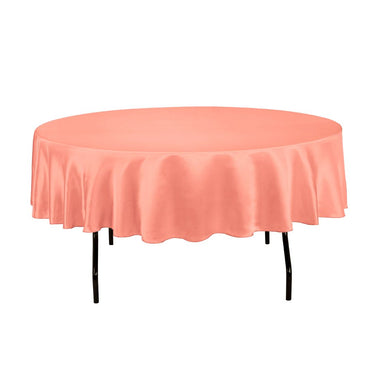 70 in. Round Satin Tablecloth Peach