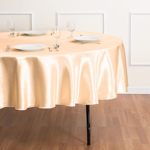 90 in. Round Satin Tablecloth Cantaloupe