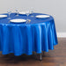 90 in. Round Satin Tablecloth Royal Blue