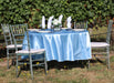 90 in. Round Satin Tablecloth Serenity Blue
