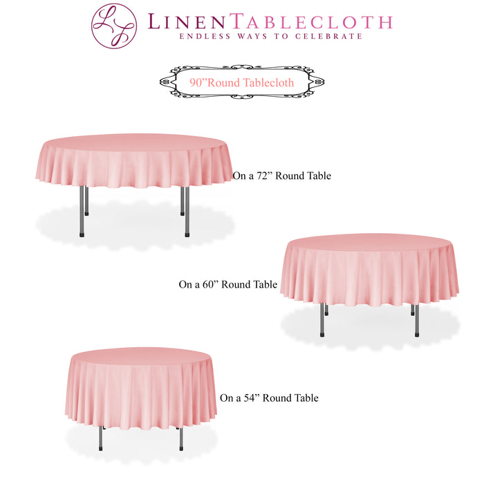 90 in. Round Polyester Tablecloth (26 Colors)