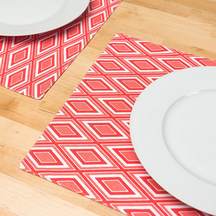 13 X 19 in. Diamond Print Cotton Placemats 4/Pack (2 Colors)