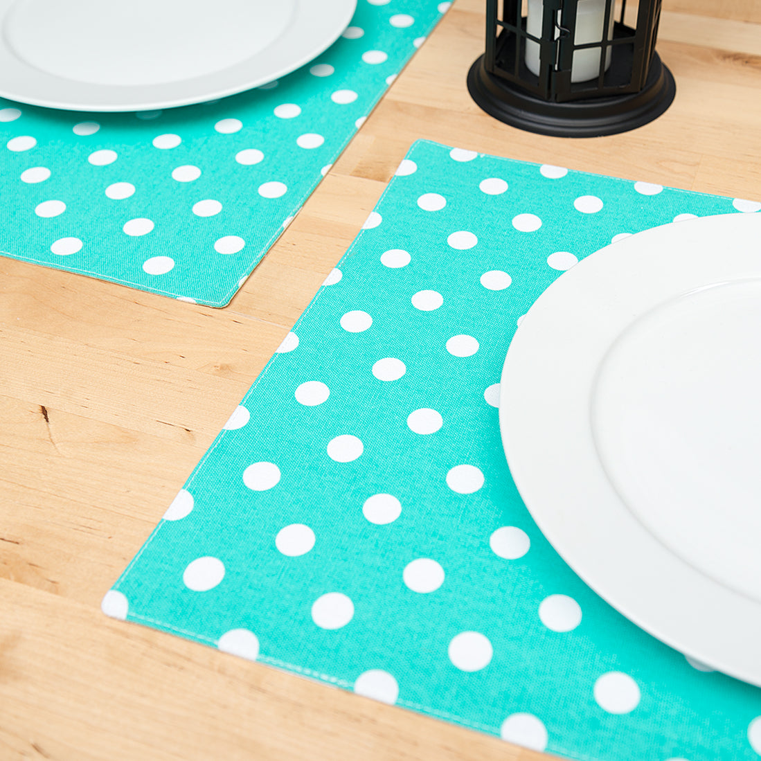 13 X 19 in. White Polka Dots Cotton Placemats 4/Pack (6 colors
