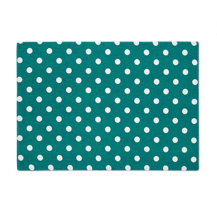 13 X 19 in. White Polka Dots Cotton Placemats 4/Pack (6 colors)