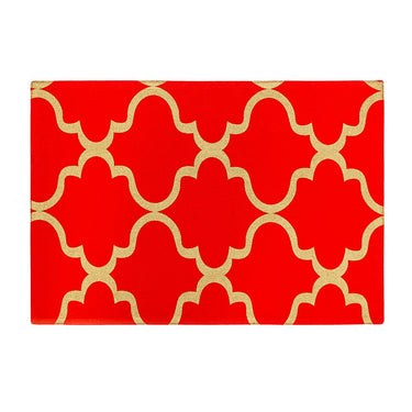 13 X 19 in. Moroccan Print Cotton Placemats 4/pack Red & Gold