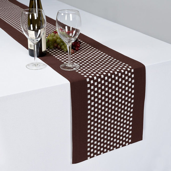 13 X 90 in. Basketweave Stripe Cotton Table Runner (7 Colors)