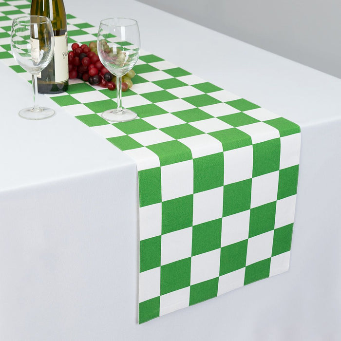 13 X 90 in. Checker Board Cotton Table Runner (3 Colors)