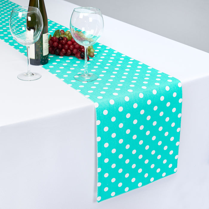 13 X 90 in. White Polka Dots Cotton Table Runner (7 colors)