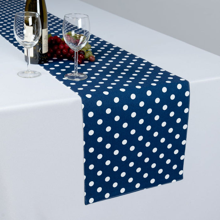 13 X 90 in. White Polka Dots Cotton Table Runner (7 colors)