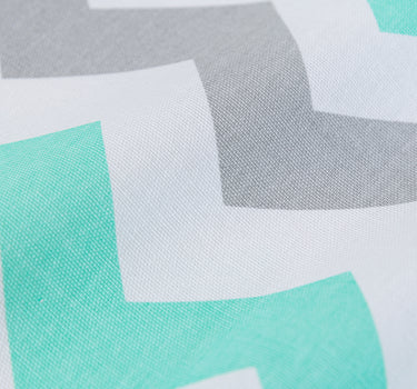 Turquoise/Tan Chevron Cotton Window Valance