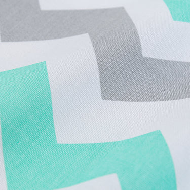 Turquoise/Tan Chevron Cotton Window Valance