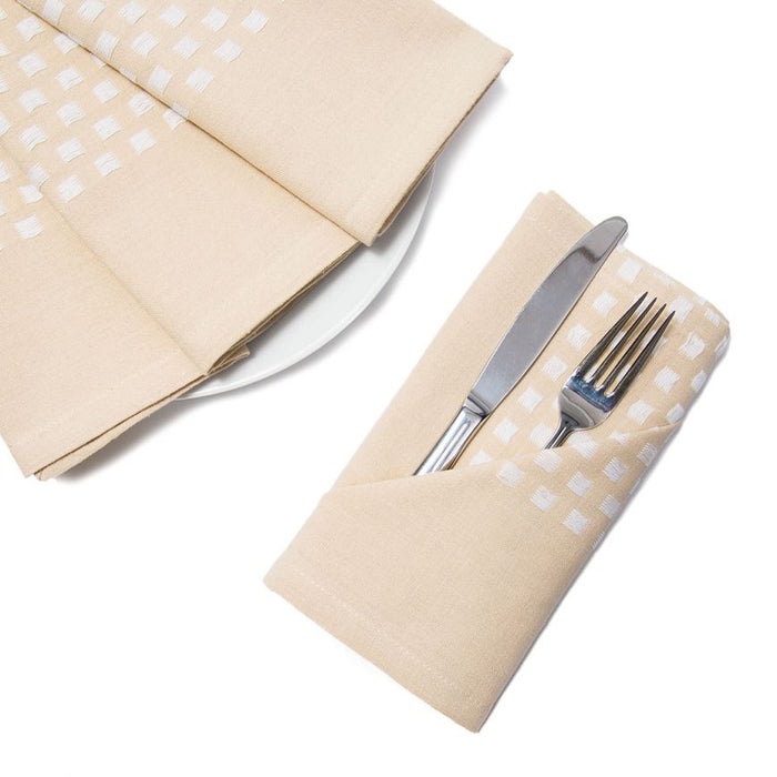 18 X 18 in. Basketweave Stripe Cotton Napkins 4/Pack (9 Colors)