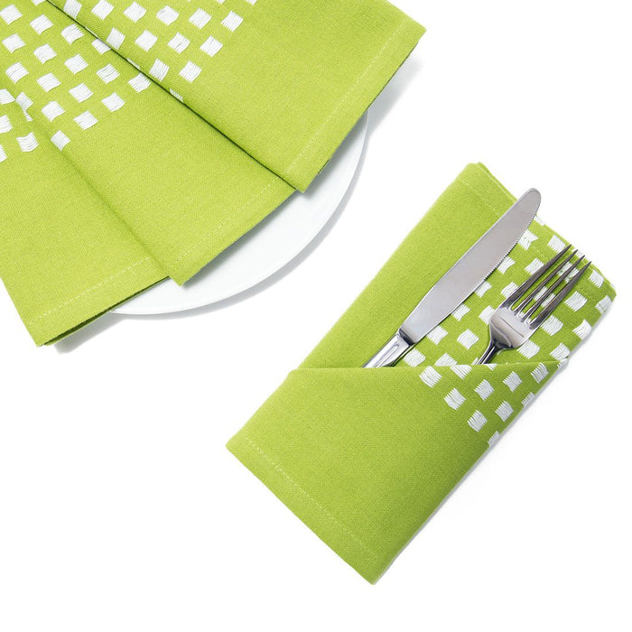 18 X 18 in. Basketweave Stripe Cotton Napkins 4/Pack (9 Colors)