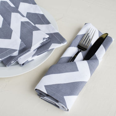 19 X 19 in. Chevron Cotton Napkins 4/Pack (12 Colors)