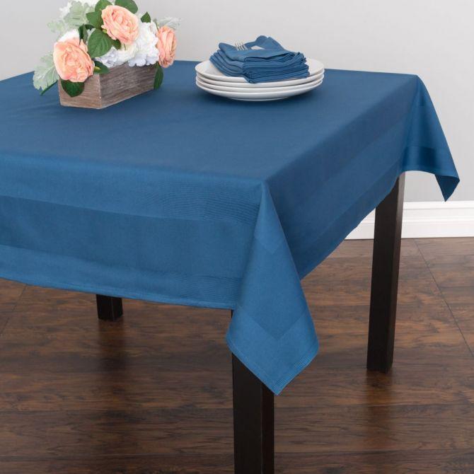 54 in. Satin Band Square Cotton Tablecloth (7 Colors)