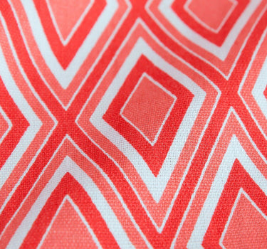 55 X 84 in. Coral Diamond Print Curtain Pocket Rod Style