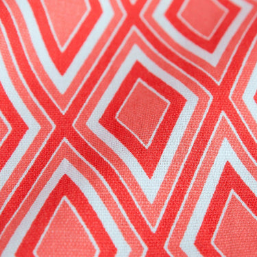 55 X 84 in. Coral Diamond Print Curtain Pocket Rod Style
