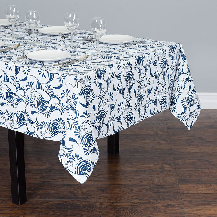 60 X 102 in. Rectangular Paisley Cotton Tablecloth (7 Colors)