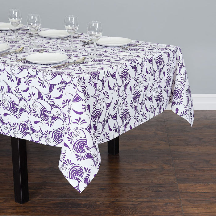 60 X 102 in. Rectangular Paisley Cotton Tablecloth (7 Colors)