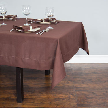 60 x 126 in. Rectangular Hemstitch Cotton Tablecloth