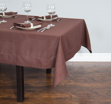 60 in. Square Hemstitch Cotton Tablecloth (3 Colors)