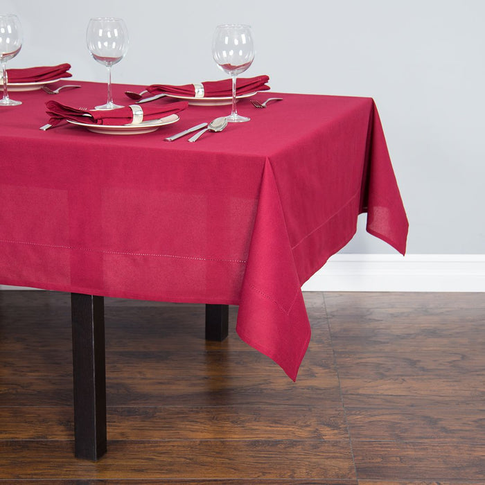 60 in. Square Hemstitch Cotton Tablecloth (3 Colors)