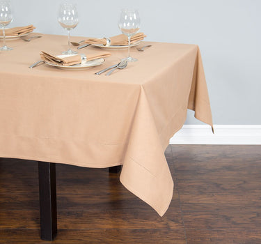 60 in. Square Hemstitch Cotton Tablecloth (3 Colors)