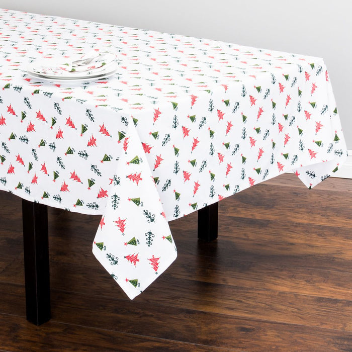 Christmas Tree Rectangular Cotton Tablecloth (2 Sizes)
