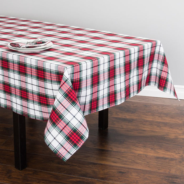 Holiday Plaid Rectangular Cotton Tablecloth (3 Sizes / 2 Colors)