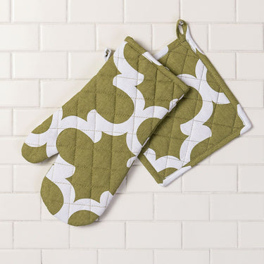 Trellis Cotton Oven Mitt / Pot Holder Set 4 Pack (9 Colors)