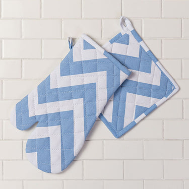 Chevron Cotton Oven Mitt / Pot Holder Set 4 Pack (8 Colors)