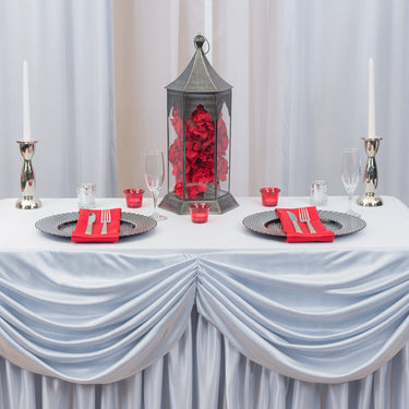 8 ft. Drape Chiffon All-In-1 Tablecloth/Pleated Skirt (8 Colors)