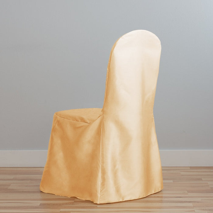 Bargain Satin Banquet Chair Cover Gold (5/Pack)