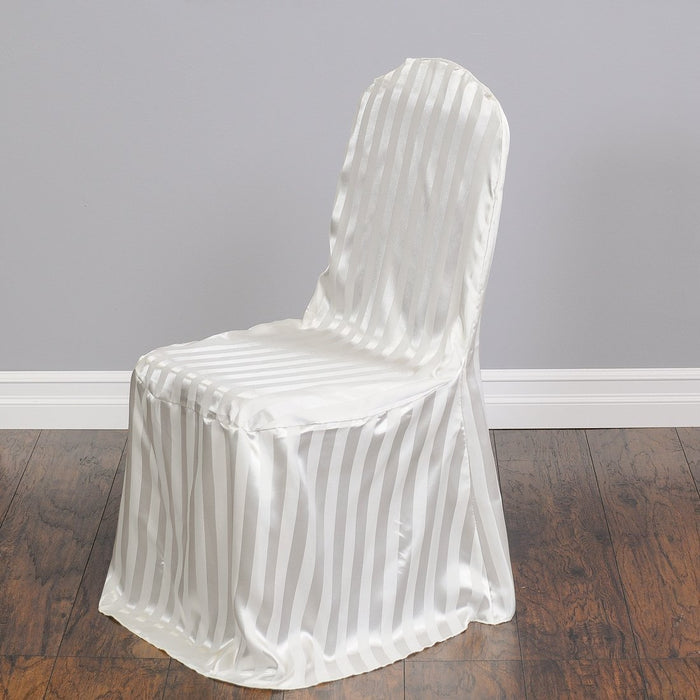 Striped Satin Banquet Chair Cover (5 Colors)