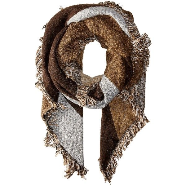 San Diego Brown Nubby Tweed Scarf With Fray Edges